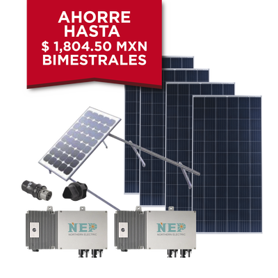 Kit Solar para Interconexión de 1.1 kW de Potencia, 220 Vca con Micro Inversores y Paneles Policristalinos.